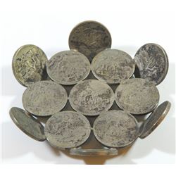 Old Brazilian silver coin plate