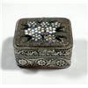 Image 1 : Old silver tobacco box embellished with micro-mosaic settings