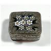Image 2 : Old silver tobacco box embellished with micro-mosaic settings