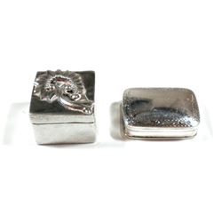 Lot of 2 silver tobacco boxes