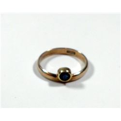 K14 gold ring with blue sapphire setting