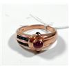 Image 1 : K14 gold ring set with sapphires and a ruby