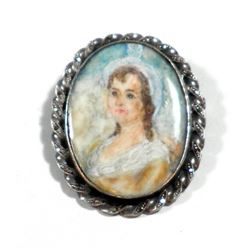 Old French miniature brooch