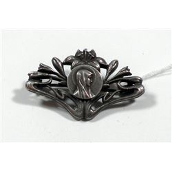 Antique French Art Nouveau silver brooch