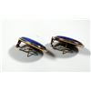 Image 2 : Pair of K14 gold earrings with lapis lasuli settings