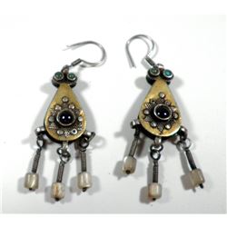 Pair of old quality Turkmen earrings