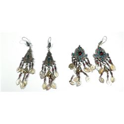 Lot of 2 pairs of spectacular silver earrings