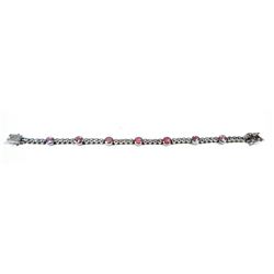 925 sterling silver bracelet set with gemstones and glass