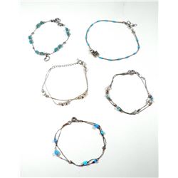 Collection of 5 925 sterling silver bracelets