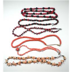 Collection of 6 coral necklaces