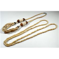 Lot of two old ivory necklaces