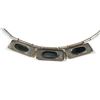 Image 2 : Sterling silver link necklace and part of a pendant set with metalic-color glass