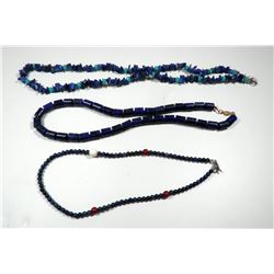 Collection of 3 lapis necklaces