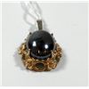 Image 2 : Oval K8 gold pendant with hematite setting
