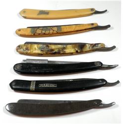 Collection of 6 old shaving knives