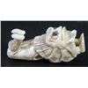 Image 2 : Lying man wearing mask, unique old quality ivory netsuke