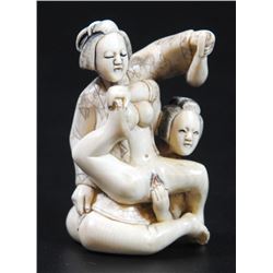 Two woman in an erotic position, ivory netsuke