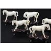 Image 2 : Set of 8 old Chinese horses carved in ivory