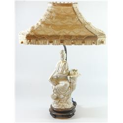 Old Chinese Blanc de Chine figurine - desk lamp base