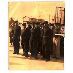 Big old photo of Tel Aviv Port workers