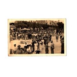 Original photo of the funeral march held on the death of sisters Nechama Zedek and Martha Fink, Jaff