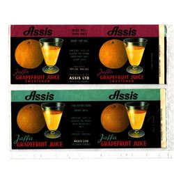 Collection of 4 Assis product labels