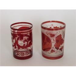 Zwei Becher. Wie vorherige Nr. Böhmen, 19. Jh. H: 11 cm. 140,00 €...