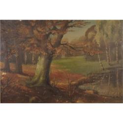 Gebler, Roman. München 19./20. Jh. Herbstliche Parklandschaft. Rechts unten sign: Roman Gebler, M...