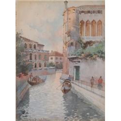 Serrlatellin, Gino. Italien, 19,/20.Jh. Venezianische Kanalansicht. Links unten undeutlich sign:...