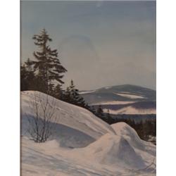 C. Schmidt, Kulmbach 20. Jh. Blick von der Steinplatte zum Ochsenkopf. Winterlandschaft. Rechts u...
