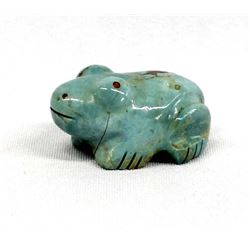 Native American Zuni Carved Turquoise Frog Fetish