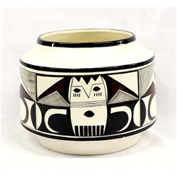 Navajo Hand Painted Glazed Ceramic Bowl by Begay