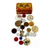 Image 1 : Vintage Tole Painted Trinket Box with Tokens