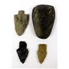 Image 1 : Prehistoric Native American Arrowheads and Celt