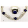 Image 1 : Sterling Lapis Bracelet & Ring, Size 7