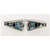 Image 1 : Navajo Silver Turquoise Inlay Butterfly Watch Tips