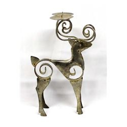 Rustic Metal Art Deer Votive Holder