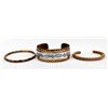 Image 1 : 3 Native American Navajo Copper Bracelets