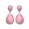 Image 1 : STERLING SILVER PINK OPAL DROP EARRING