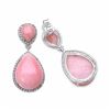 Image 2 : STERLING SILVER PINK OPAL DROP EARRING