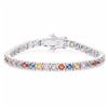 Image 1 : STERLING SILVER MULTI STONE TENNIS BRACELET