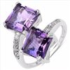 Image 1 : STERLING SILVER AMETHYST BYPASS RING