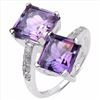 Image 2 : STERLING SILVER AMETHYST BYPASS RING