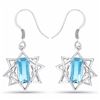 Image 1 : STERLING SILVER SWISS BLUE TOPAZ EARRING