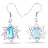 Image 3 : STERLING SILVER SWISS BLUE TOPAZ EARRING