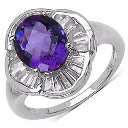 STERLING SILVER AFRICAN AMETHYST RING