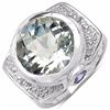 Image 1 : STERLING SILVER GREEN AMETHYST RING