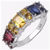 Image 1 : STERLING SILVER MULTI STONE RING