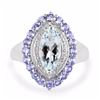 Image 3 : STERLING SILVER AQUAMARINE AND TANZANITE RING
