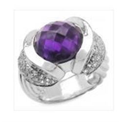 STERLING SILVER AFRICAN AMETHYST RING